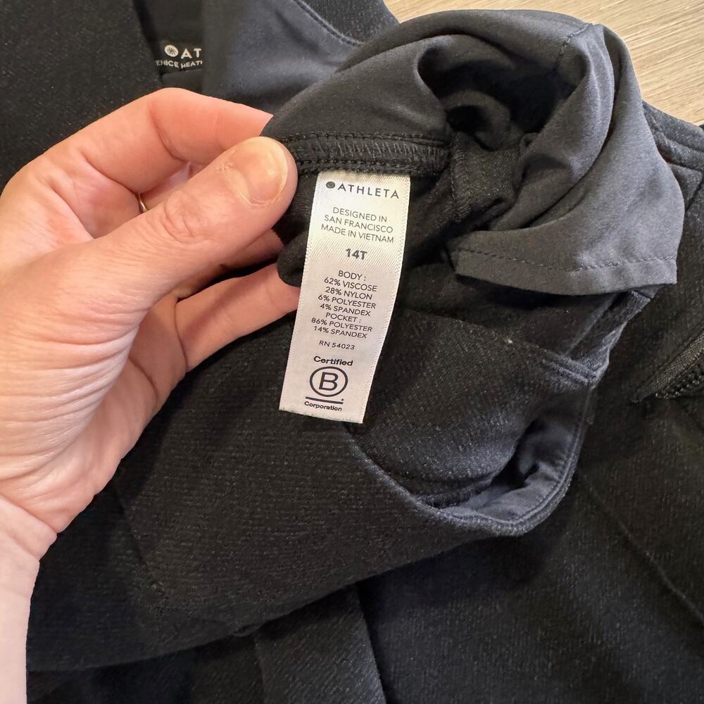 Athleta Venice Heathered Cargo Pant Black Wide Leg High Rise Women's 14 Tall - Picture 10 of 11